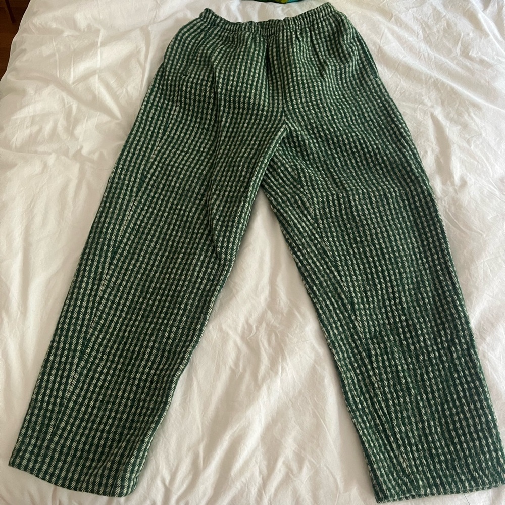 American Vintage Green Gingham Wide-Leg Pants - Picture 6 of 9